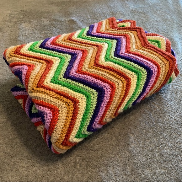 Hand Crafted Bedding Vintage Crochet Afghan Blanket Poshmark